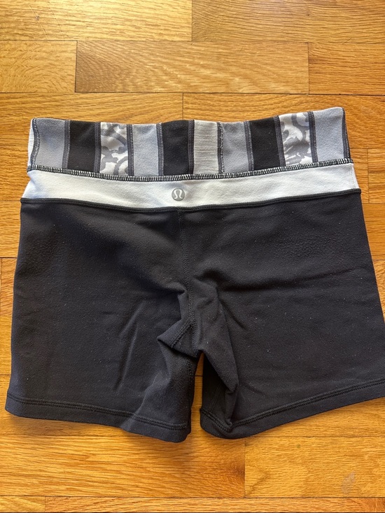 lululemon athletica Pants - Lululemon Black Athletic Shorts with Gray Stripe Waistband